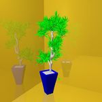 花草模型 花盆模型 绿叶 植物