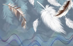 高清彩色羽毛装饰画 TIF分层