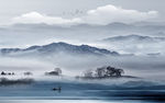 中国风大气山水画 TIF分层