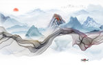 简约大气山水画 TIF分层