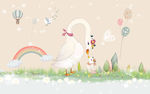 小鸭子 壁画壁纸