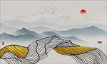 水墨山