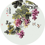 葡萄水墨画