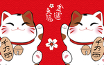 金运来福招财猫地毯装饰画