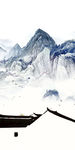 水乡玄关画山水画 TIF分层