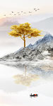 豪华玄关画山水画 TIF分层
