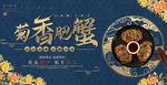 中国简约风菊香肥蟹大闸蟹促销展