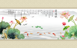 荷花工装背景