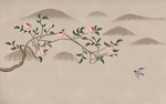 新中式手绘山水花鸟图
