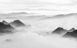 灰色山水新风景画 TIF分层