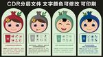 垃圾分类   四色娃娃