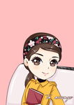 带发箍的女孩