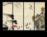 荷花水墨画