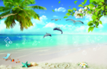 海景风景画浪漫爱情海休闲背景墙