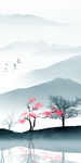 高级山水画玄关图 TIF分层