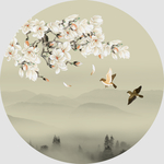 银杏玉兰花鸟画装饰画