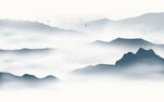 中式水墨山水画
