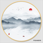 圆形山水画