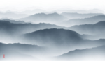 水墨山