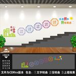 棋牌楼梯文化墙