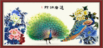 孔雀牡丹图