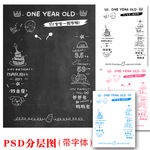 宝宝信息牌儿童生日迎宾牌PSD