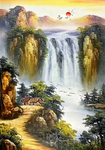 风景瀑布装饰画