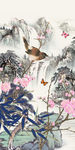 花鸟山水画玄关 TIF分层
