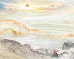 大理石纹山水背景墙