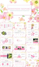 水彩花卉简约PPT