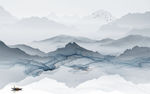 线条意境新山水画 TIF分层