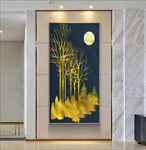 现代金色夜景玄关装饰画