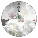 国画水墨荷花