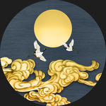 仙鹤祥云装饰画 古典装饰画