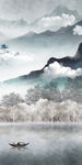 高档 山水画玄关 TIF分层