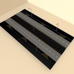 道路模型 绿化道路 鸟瞰模型