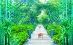 竹林走道背景墙