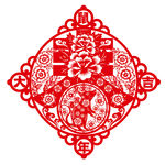 矢量鼠年剪纸窗花