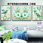 三联画 风景三联画手绘花卉