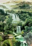 山水国画玄关