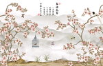 工笔花鸟背景墙
