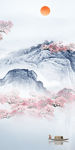 新品玄关山水国画 tif分层