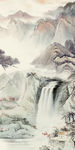 中式 山水国画玄关 TIF分层