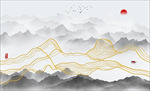 水墨山
