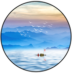 新中式意境水墨山水客厅装饰画