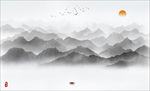 水墨山