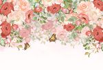 北欧ins田园花朵美式背景墙