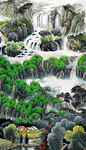 山水国画玄关