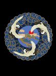 中国古典仙鹤流云松柏红日纹样
