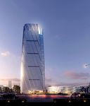 商业中心大厦黄昏建筑效果图
